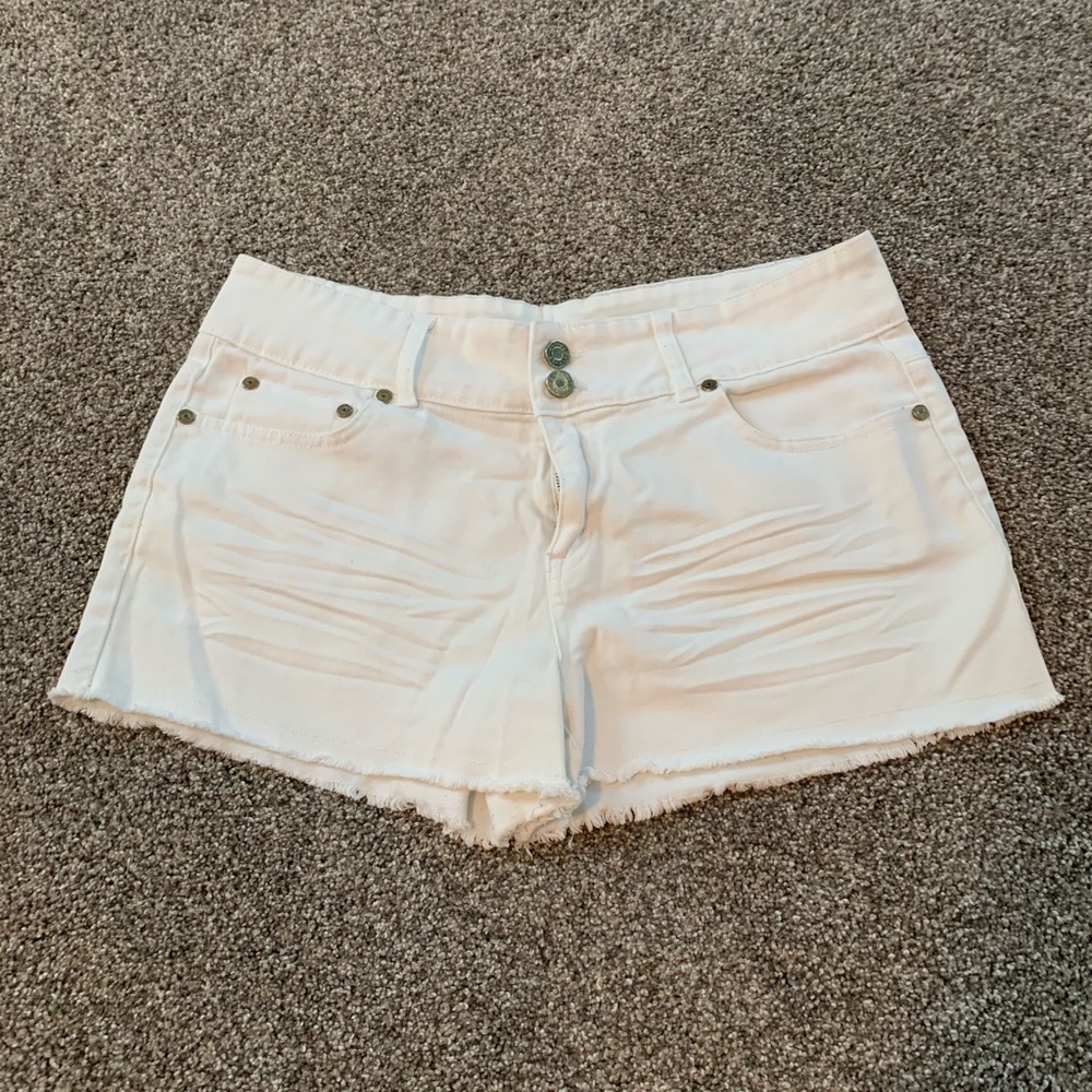 White Jean Shorts